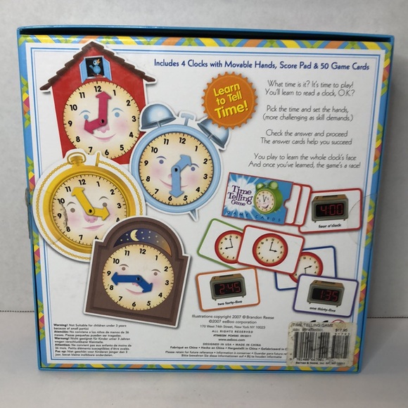 eeBoo Corporation Time Telling Game Learn to read a Clock Home School ages 5+ - Picture 2 of 4